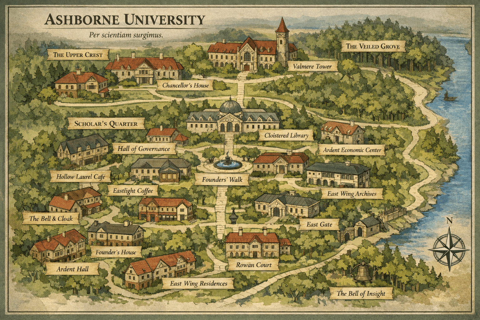 Ashborne University Campus Map